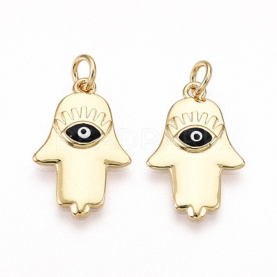 Brass Enamel Pendants KK-T070-76G-1