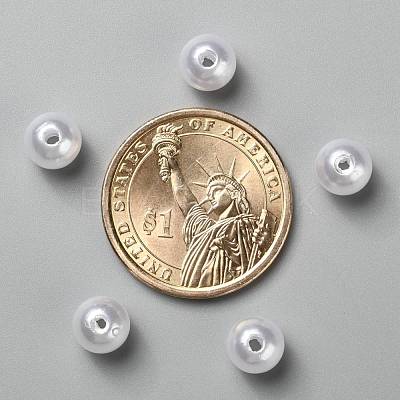 ABS Plastic Imitation Pearl Ball Beads X-MACR-A004-8mm-01-1