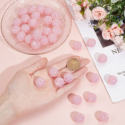 40Pcs Resin Rhinestone Beads RESI-SC0003-14A-1