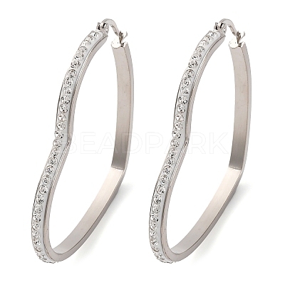 304 Stainless Steel Heart Hoop Earrings EJEW-S242-01P-G-1