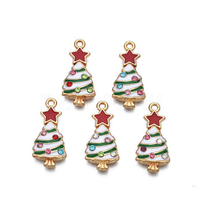 Rack Plating Alloy Enamel Pendants ENAM-N055-148B-1