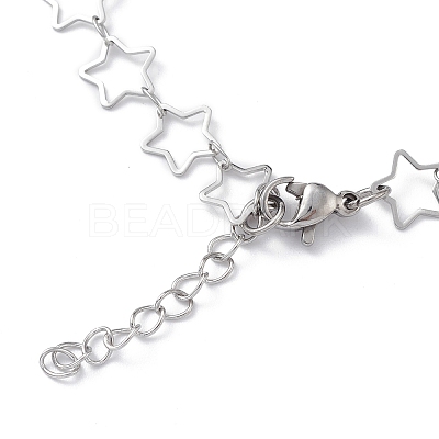 Non-Tarnish 304 Stainless Steel Star Link Chain Anklets for Men Women STAS-B039-14P-1