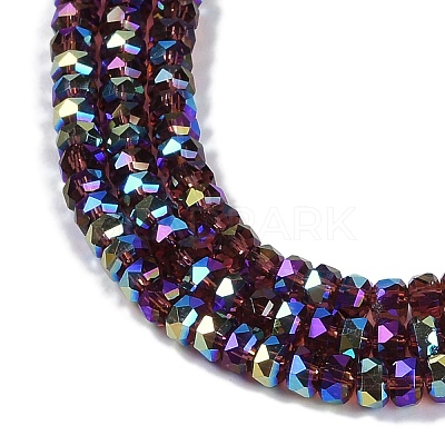 Electroplate Glass Beads Strands GLAA-Q105-03E-1