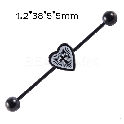 304 Stainless Steel Long Barbell Cartilage Earrings FS-WGA4435-13-1