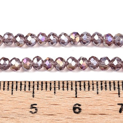 Electroplate Glass Beads Strands EGLA-A044-T2mm-B07-1