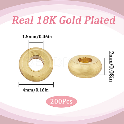 200Pcs Brass Spacer Beads KK-SC0004-05-1