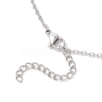 304 Stainless Steel Empty Macrame Pouch Star Moon Pendant Cable Chain Necklace Making NJEW-JN05281-03-1
