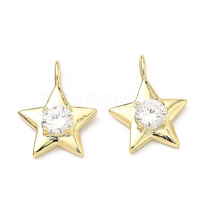 Brass Pave Cubic Zirconia Pendants KK-P345-72G-1