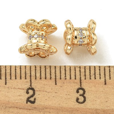 Rack Plating Brass Micro Pave Cubic Zirconia Beads KK-K386-06G-01-1