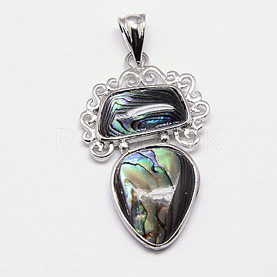 Abalone Shell/Paua Shell Pendants SSHEL-F0001-02-1