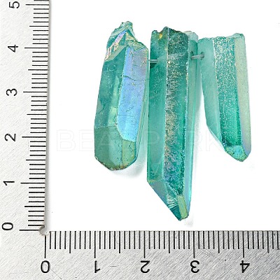 Electroplated Natural Quartz Crystal Graduated Beads Strands G-P315-A14-1