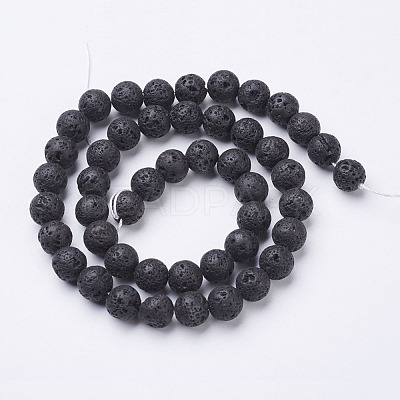 Natural Lava Rock Beads Strands X-G-E005-1-1