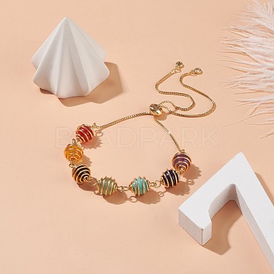 Natural & Synthetic Mixed Gemstone Braided Link Slider Bracelet BJEW-TA00137-01-1