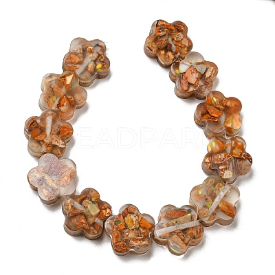 Dyed Natural Imperial Jasper with Resin Beads Strands G-G083-G04-01-1
