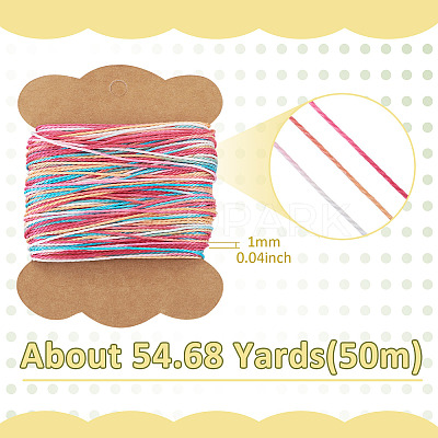 50M Gradient Color Waxed Polyester Cords YC-TADJ0001-04B-1