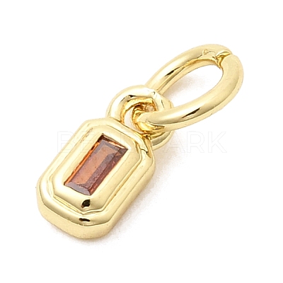 Brass Cubic Zirconia Charms KK-G554-02D-04-1