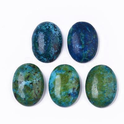 Natural Sesame Jasper/Kiwi Jasper Cabochons X-G-T062-18-1