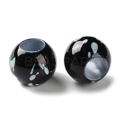 Spray Painted ABS Plastic European Beads KY-G033-01B-11-1