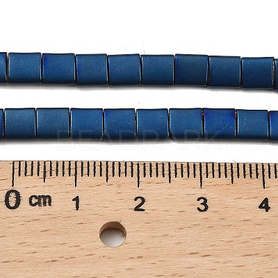 Electroplated Frosted Non-magnetic Synthetic Hematite Beads Strands G-G089-B01-14-1