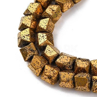 Electroplated Natural Lava Rock Beads Strands G-A256-D01-01E-1