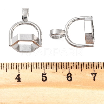 Non-Tarnish 304 Stainless Steel Bead Cap Bails X-STAS-L082-016P-1