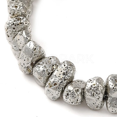 Electroplated Natural Lava Rock Beads Strands G-L606-D02-01C-1
