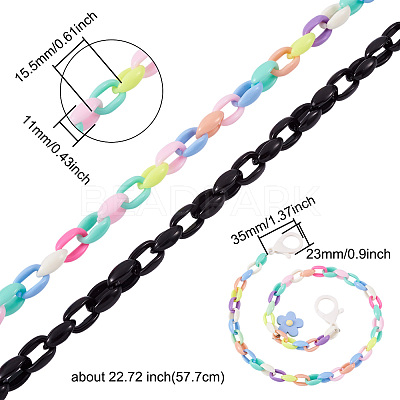 10Pcs 10 Colors Eyeglasses Chains AJEW-BY0001-01-1