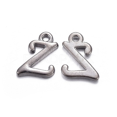 Gunmetal Plated Alloy Letter Pendants PALLOY-J718-01B-Z-1