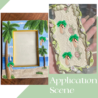 60Pcs Coconut Tree Resin Cabochons FIND-SC0024-03-1