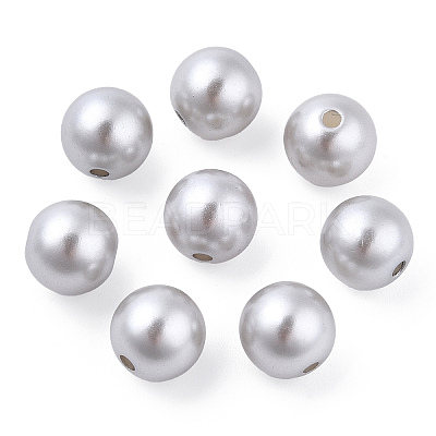 Spray Painted ABS Plastic Imitation Pearl Beads OACR-T015-05C-03-1