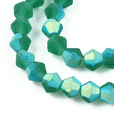 Imitate Austrian Crystal Bicone Frosted Glass Beads Strands GLAA-F029-TM3mm-A10-1
