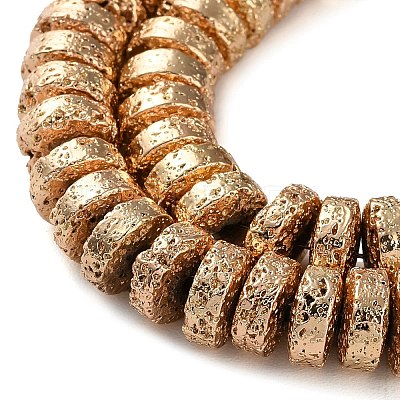 Electroplated Natural Lava Rock Beads Strands G-I360-A04-02-1