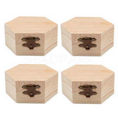 Unfinished Pine Wood Jewelry Box CON-WH0072-07-1