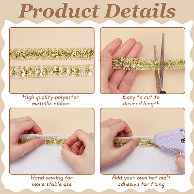 Polyester Metallic Ribbons DIY-WH0542-61A-1