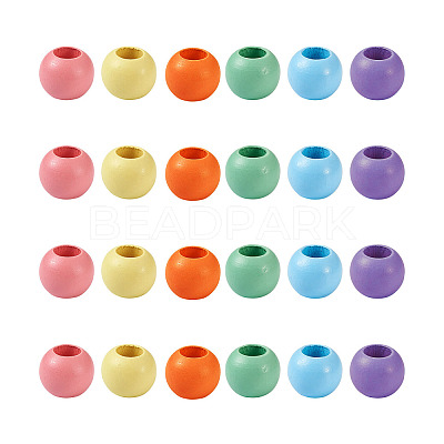 120Pcs 6 Colors Theaceae Wood Bead WOOD-CD0001-07-1