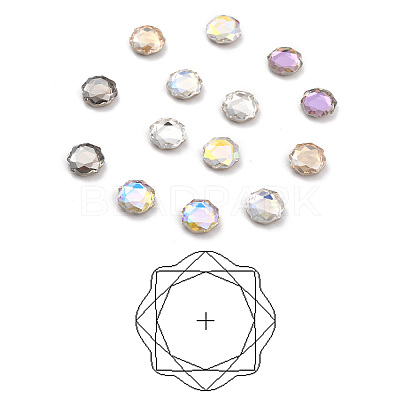 K9 Faceted Glass Rhinestone Cabochons GLAA-H106-F01-M-1