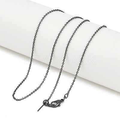 1mm Rack Plating Brass Cable Chain Adjustable Slider Necklaces for Women Men MAK-L044-55B-1