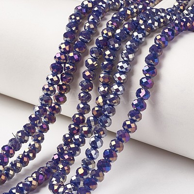 Electroplate Opaque Glass Beads Strands EGLA-A034-P4mm-T05-1