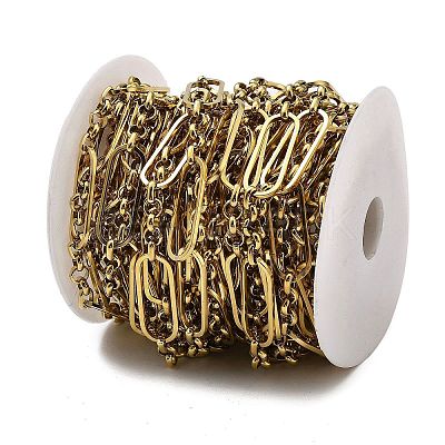 Ion Plating(IP) 304 Stainless Steel Oval Link Chains CHS-G039-02A-G-1