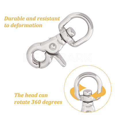 2Pcs Stainless Steel Swivel Clasps STAS-DC0015-60-1