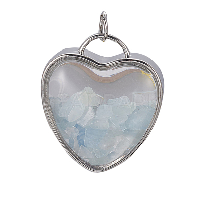 Natural Aquamarine Chips Pendants G-A176-B10-1