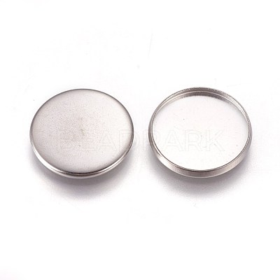 Non-Tarnish 304 Stainless Steel Plain Edge Bezel Cups X-STAS-E460-10P-16mm-1
