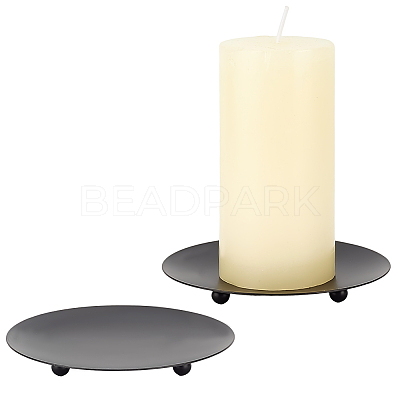 2Pcs Iron Candle Tray Candle Holders AJEW-GF0013-90-1