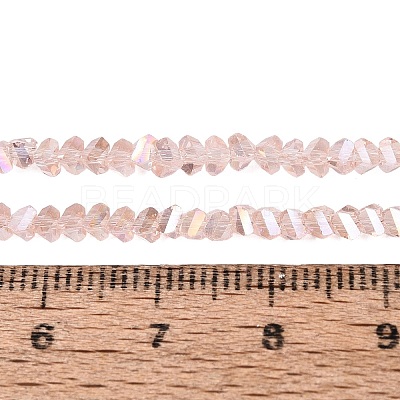 Electroplate Transparent Glass Beads Strands EGLA-Q139-01A-A08-1