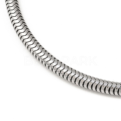 Tarnish Resistant 304 Stainless Steel European Round Snake Chains Bracelets STAS-J015-05-1