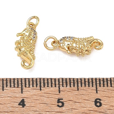 High Polished Ocean Brass Micro Pave Clear Cubic Zirconia Pendants CU-CBAF3CF-02D-01-1