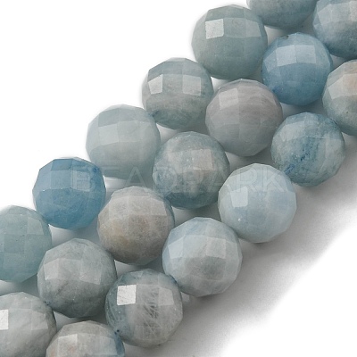 Natural Aquamarine Beads Strands G-E561-25-8mm-01-1