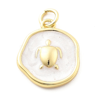 Ocean Theme Brass Enamel Pendants X-KK-Q029-01A-G-1