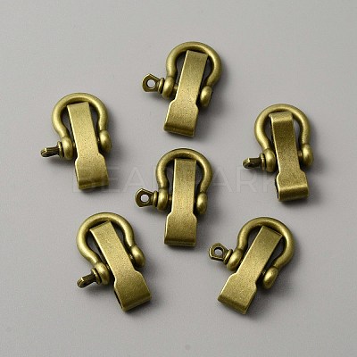 Tibetan Style Alloy D-Ring Anchor Shackle Clasps FIND-WH0032-99AB-1