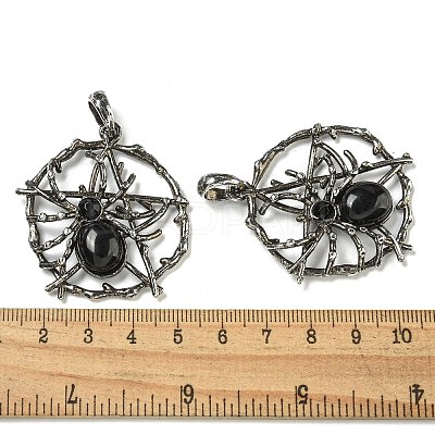 Natural Obsidian Pendants G-P547-05AS-11-1